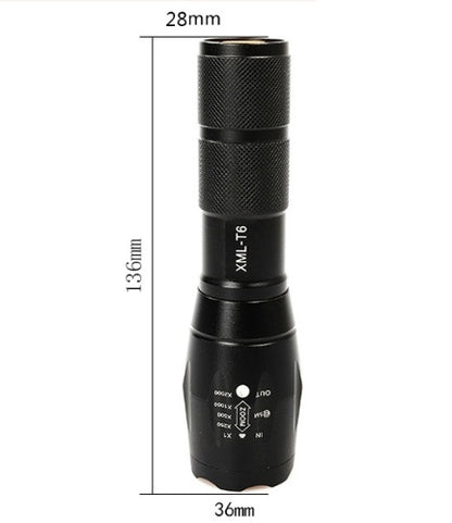 US Local Portable Mini Flashlight LED ZOOM Torch Hunting Zoomable Flashlight Torch Light