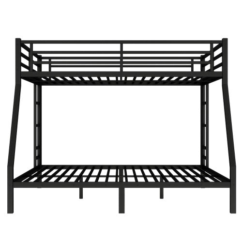US Local Metal Queen Over King Bunk Bed For Teens And Adults,Space-Saving Noise Reduced No Box Spring Needed, Black