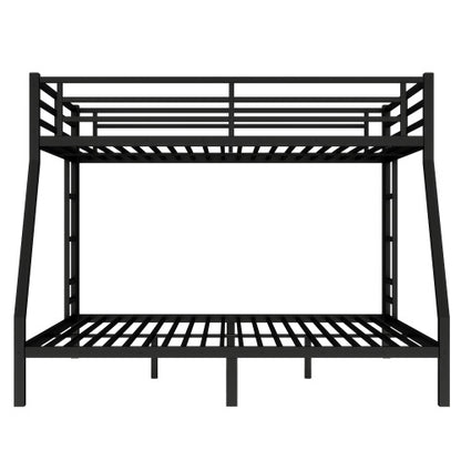 US Local Metal Queen Over King Bunk Bed For Teens And Adults,Space-Saving Noise Reduced No Box Spring Needed, Black