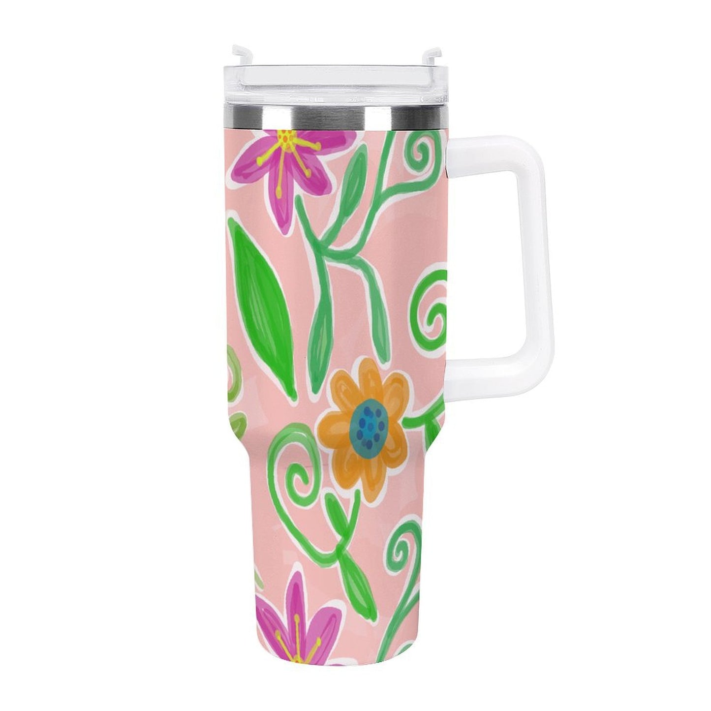 PHDT00113 POD US Local Tumbler 40 oz Large Capacity Car Cup Flowers