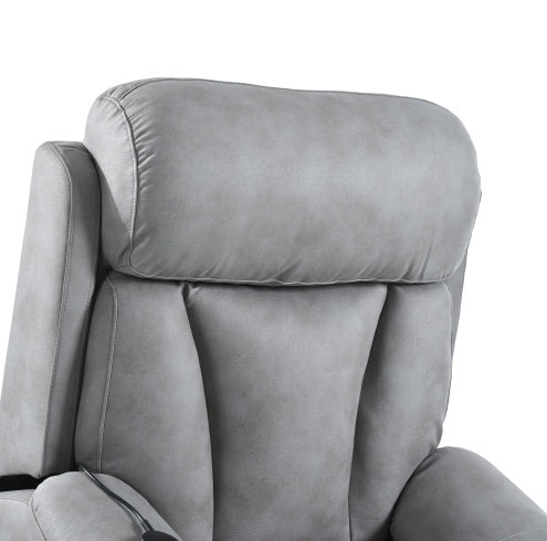 Electric Power Lift Recliner Chair For Elderly, Fabric Recliner Chair For Seniors, Home Theater Seating,Living Room Chair,Side Pocket, Remote Control,Light Gray