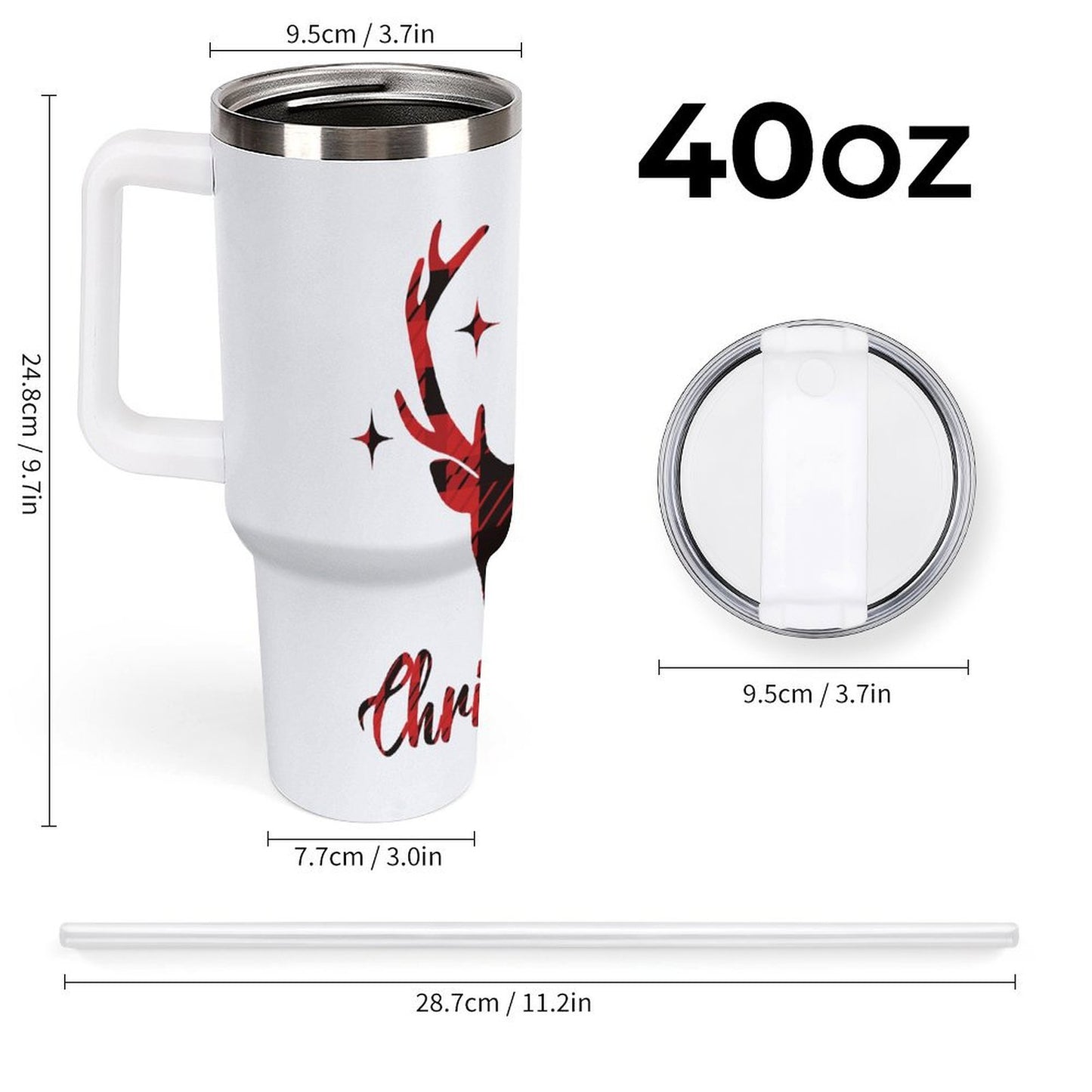 PHDT00355 POD US Local Tumbler 40 oz Large Capacity Car Cup Deer Christmas