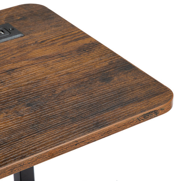 US Local Retro Brown Adjustable Computer Desk