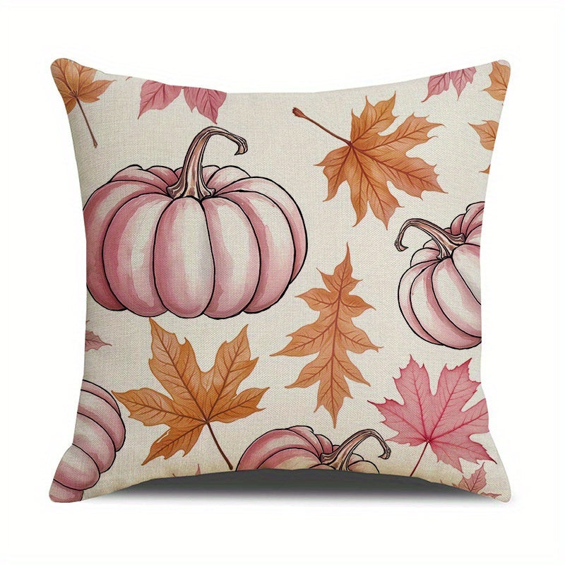 US Local 4 Pack Fall Pillow Covers 18x18in Farmhouse Pumpkin Maple Leaf Cushion Case Autumn Sofa Couch Decor For Autumn Thanksgiving Harvest Decorations