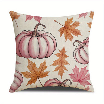 US Local 4 Pack Fall Pillow Covers 18x18in Farmhouse Pumpkin Maple Leaf Cushion Case Autumn Sofa Couch Decor For Autumn Thanksgiving Harvest Decorations