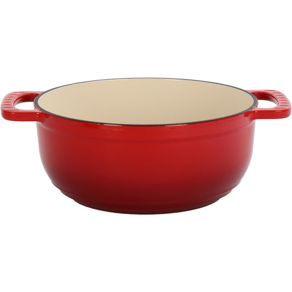 US Local Cast Iron 6QT Cooking Pot - Gradient Red - Includes Two Silicone Gloves - Enamel Pot