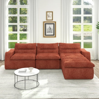 US Local Right Sofa Seat, L-shaped Modular Combined Sofa, Compressed Combined Sofa, Modern Lazy Style Comfortable Beanbag Sofa