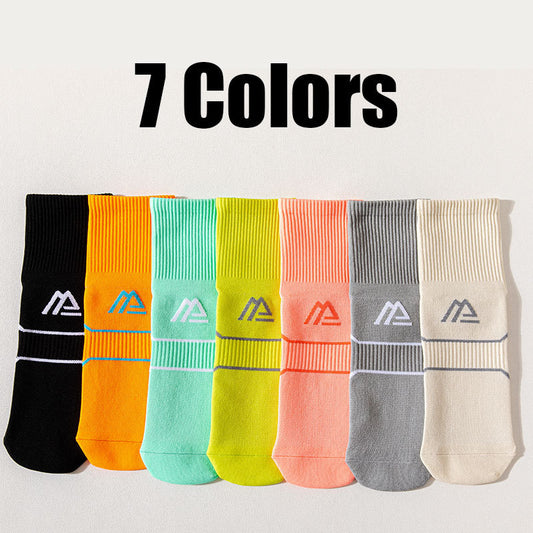US Local 7 Pairs For Men Compression Running Hiking Socks Crew Athletic  Anti Blister Cushioned Anti-odor And Breathable For Running Hiking Cycling Fitness
