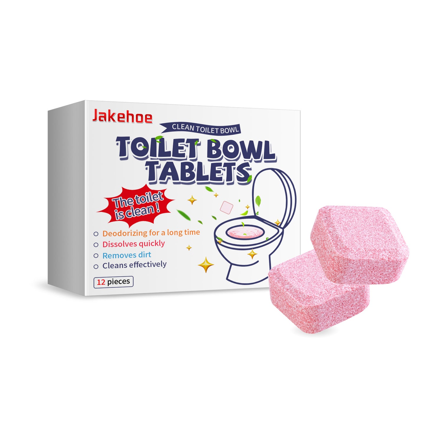 US Local Jakehoe Toilet Effervescent Tablets Toilet Cleaner Cleaning Odor Yellow Stains Dirt Urine Stains Toilet Cleaning Tablets