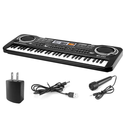 US Local 61 Keys Digital Music Electronic Keyboard Electric Piano Musical Instrument Kids Learning Keyboard With Microphone For Beginners Kids Girls Boys Adults