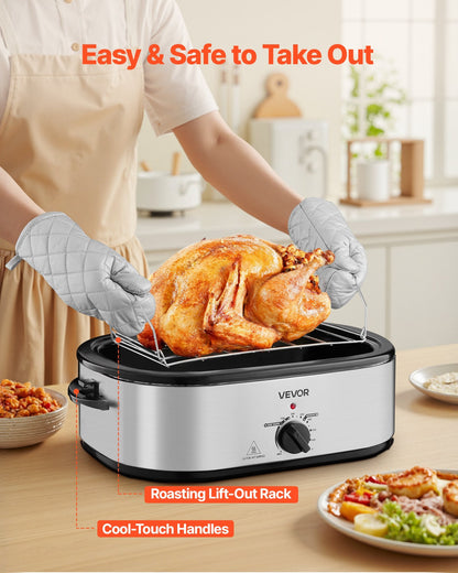 US Local Electric Roaster Oven 20QT Electric Roasting Pan With Self-Basting Lid