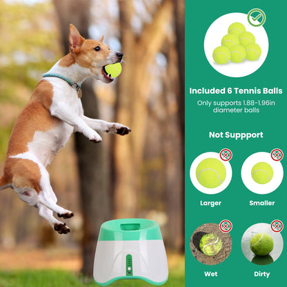 US Local 1Pc Automatic Dog Ball Launcher Included 6 Tennis Balls Dog With 3 Adjustable Launch Distance Interactive Ball Thrower Fetch Machine For Small Medium Dogs