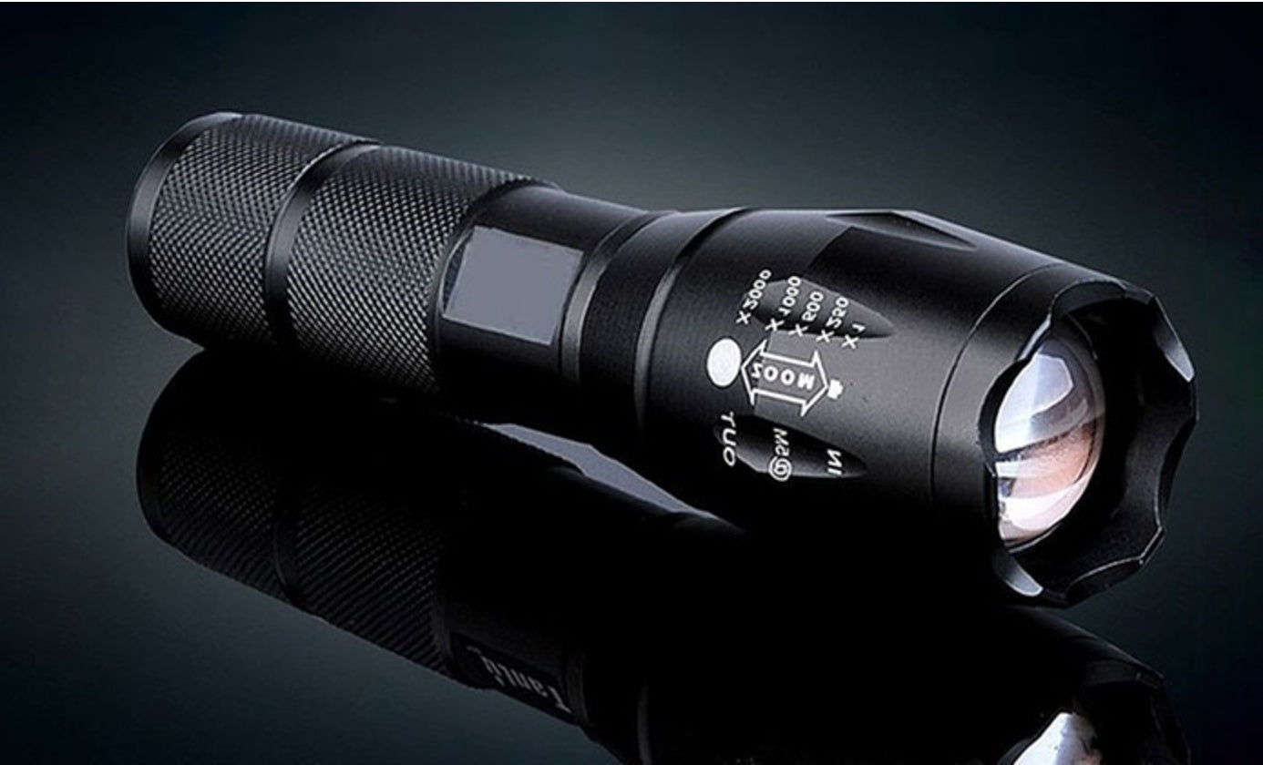 US Local Portable Mini Flashlight LED ZOOM Torch Hunting Zoomable Flashlight Torch Light