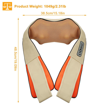 US Local 1 Pc Neck Shoulder Massager Electric Back Massage Cape With Heat Deep Tissue 3D Kneading Massage Neck Waist Shiatsu Massager Pillow For Muscles Pain Relief Relax In Car Office And Home