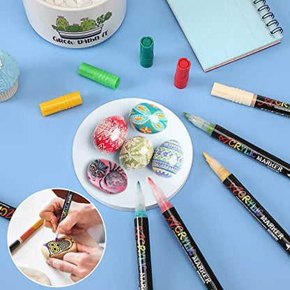 US Local Acrylic Paint Pens, 60 Colors Acrylic Paint Pens Premium Extra Fine Tip Acrylic Paint Pens For Rock Painting Ceramic Surfaces Wood Stone Glass