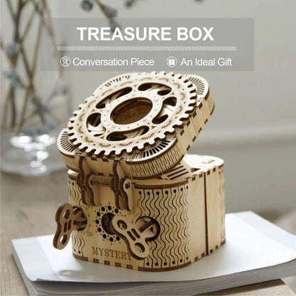 US Local Robotime Rokr 123Pcs Treasure Box Creative 3D Wooden Puzzle Game Assembly Toys Chris Gift For Children Adults Teens
