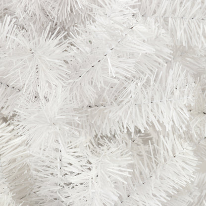 US Local 7.5 Feet White Slender Faux Christmas Tree Including Foldable Metal Stands