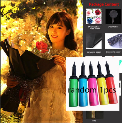 US Local LED Luminous Balloon Rose Bouquet Transparent Bobo Ball Rose