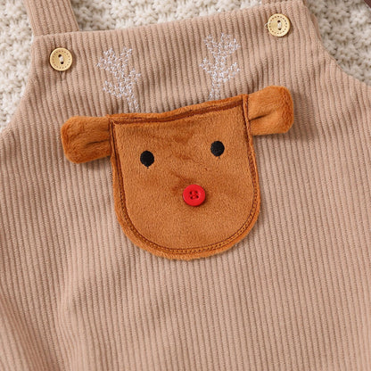 Santa Claus Christmas Tree Girls' Christmas Triangle Rompers