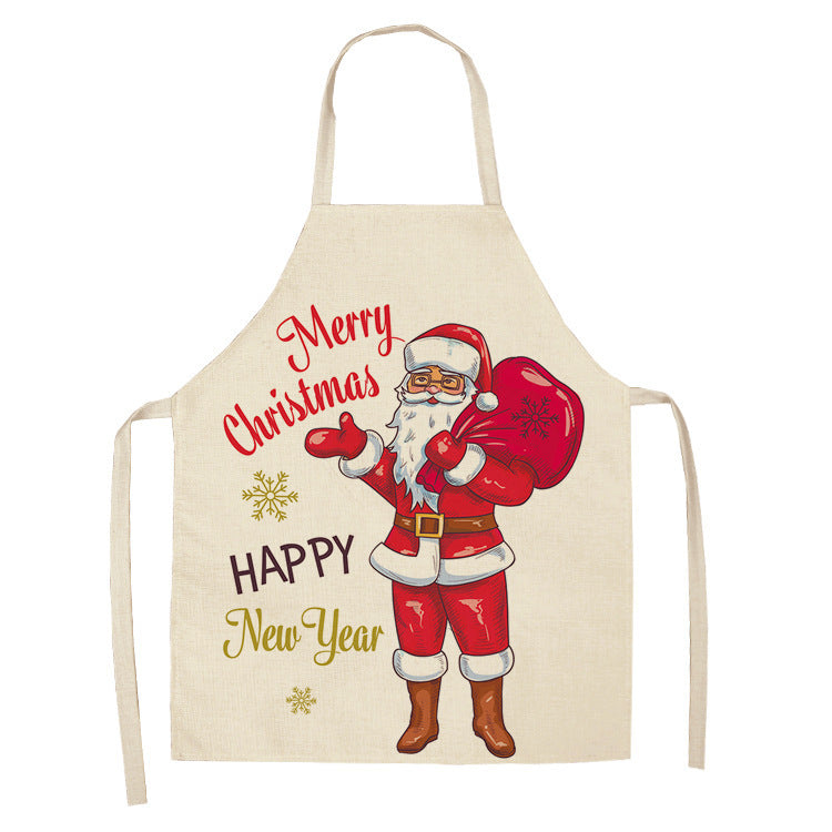 Christmas linen apron