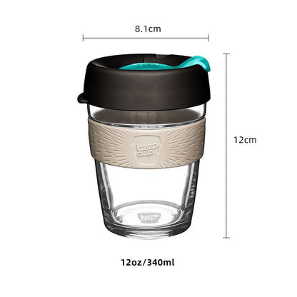 Coffee cup ins wind portable female water cup transparent glass