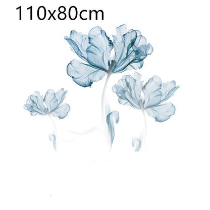 US Local Creative Nordic blue flower wall stickers