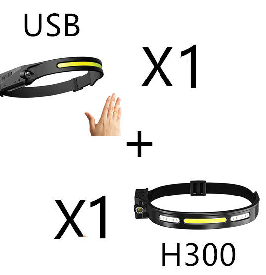 USA Local COB LED Induction Riding Headlamp Flashlight USB Rechargeable Waterproof Camping Headlight With All Perspectives Hunting Light