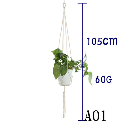 US Local Flower Pot Net Bag Beige Cotton Rope Indoor Plant Hanger Hanging Basket Sling