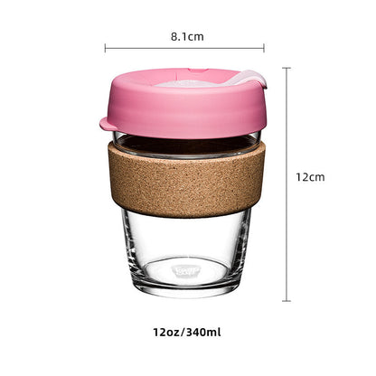 Coffee cup ins wind portable female water cup transparent glass