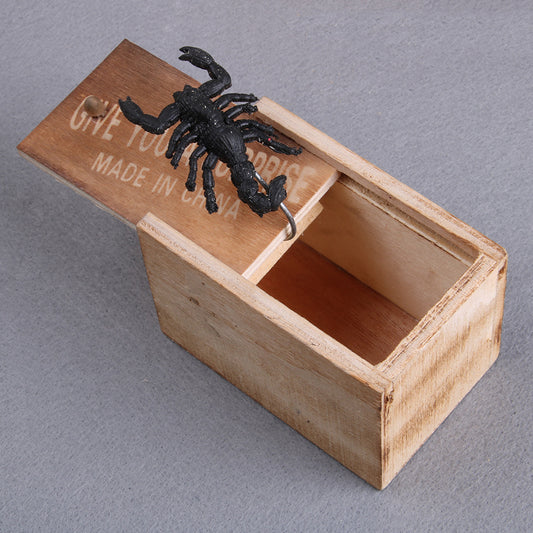 US Local Prank Spider Wooden Scare Box Trick Play Joke Lifelike Surprise April Fools' Day Funny Novelty Toys Gags Practical Gifts