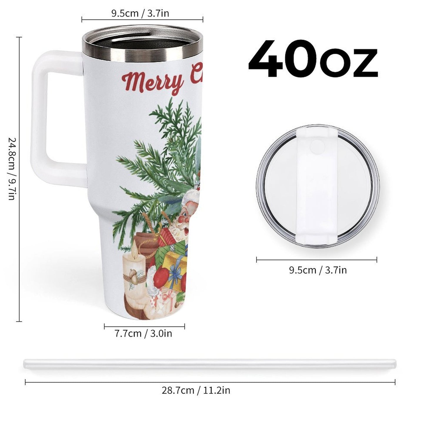PHDT00340 POD US Local Tumbler 40 oz Large Capacity Car Cup Christmas, Santa Claus