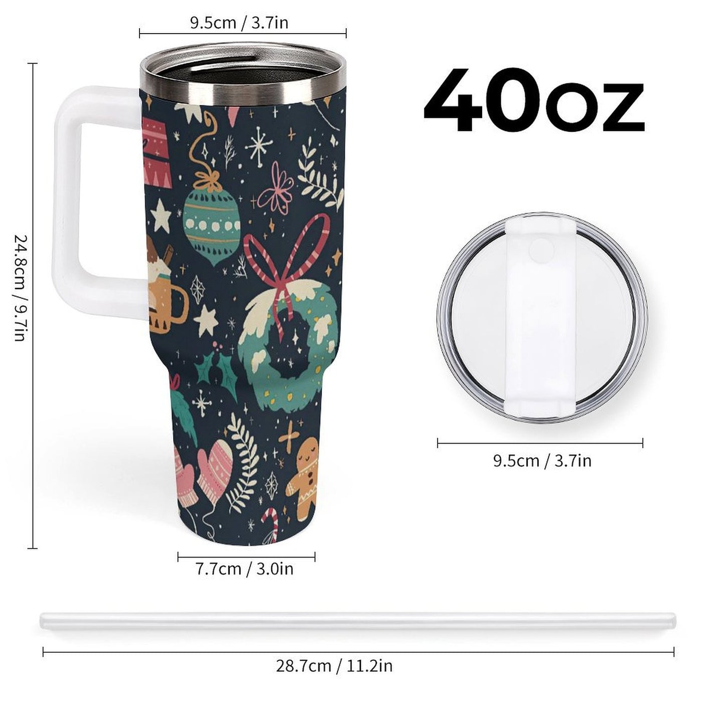 POD US Local Tumbler 40 oz Large Capacity Car Cup Christmas