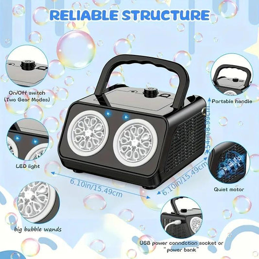 US Local New Automatic Bubble Machine With Upgraded Bubble Blower, Suitable For Children, Indoor And Outdoor Birthday Parties, Bubble Wands, Bubble Guns, Automatic Bubble Guns, Flower Bubble Machine.