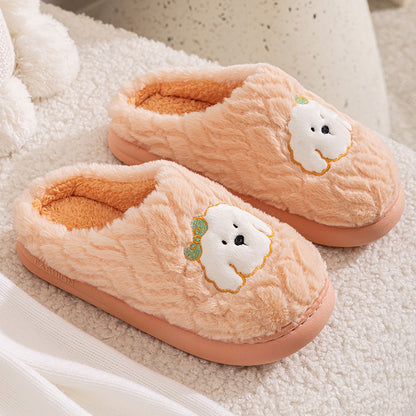 Couple Cotton Slippers Indoor Thickening Warm Plush Cotton Shoes