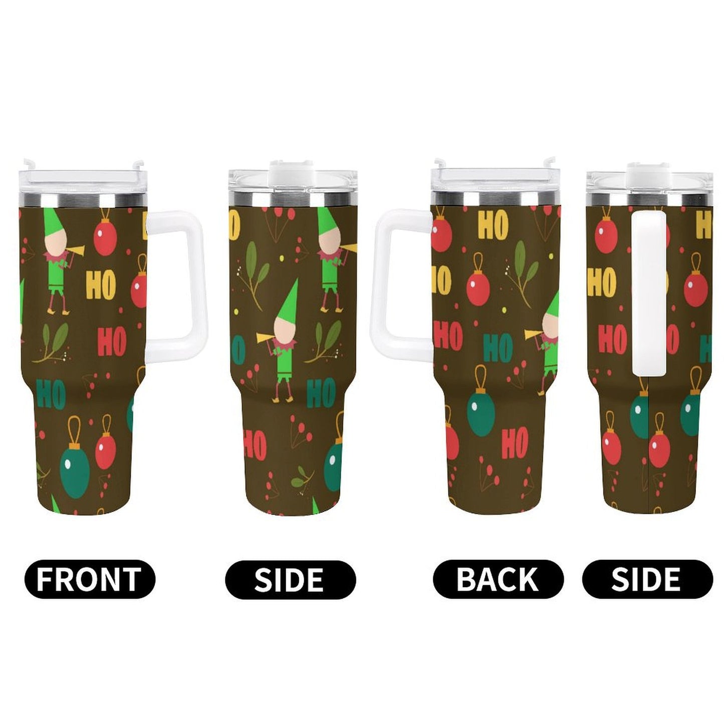 PHDT00055 POD US Local Tumbler 40 oz Large Capacity Car Cup Christmas Elf Green