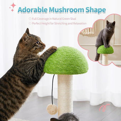 US Local Mushroom Sisal Rope 2 In 1 Wooden Interactive Ball Track Ball Cat Scratching Post Cat Scratching Board