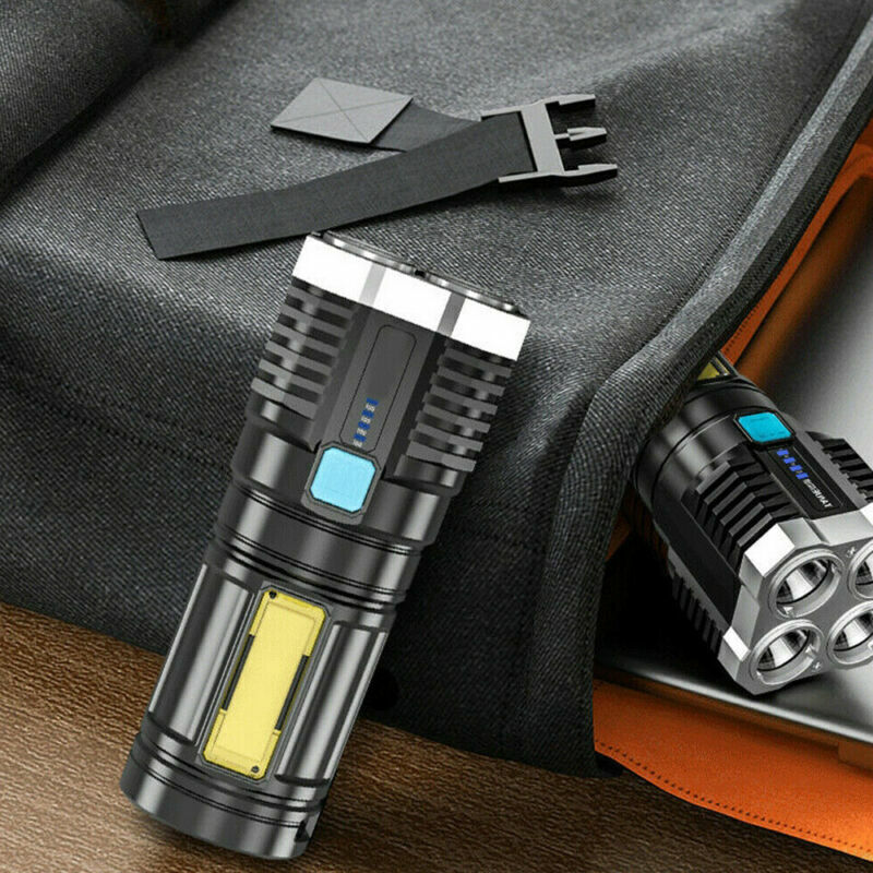 US Local 2024 POWERFUL Tactical Quad-Core Super Bright Torch LED Flashlight USB Rechargeable Camping