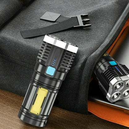 US Local 2024 POWERFUL Tactical Quad-Core Super Bright Torch LED Flashlight USB Rechargeable Camping