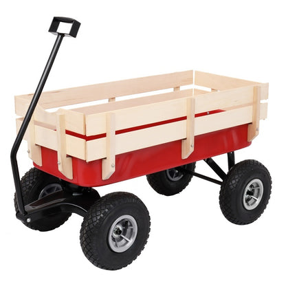 US Local Iron Wood Garden Cart With Four Wheels