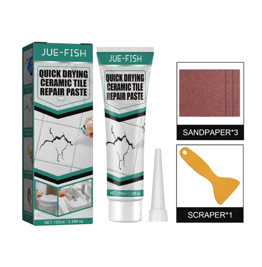US Local Jue-Fish Tile Repair Paste Crack Repair Tile Quick Drying Adhesive Marble Bathtub Furniture Toilet
