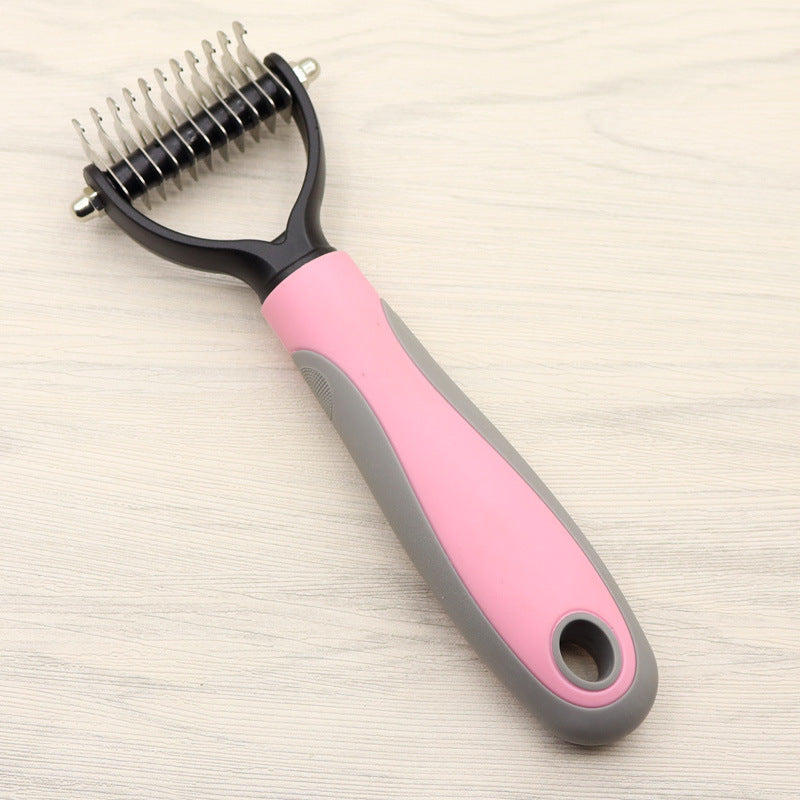US Local Pet Long-haired Dogknot Comb Double-sided Blade Dog
