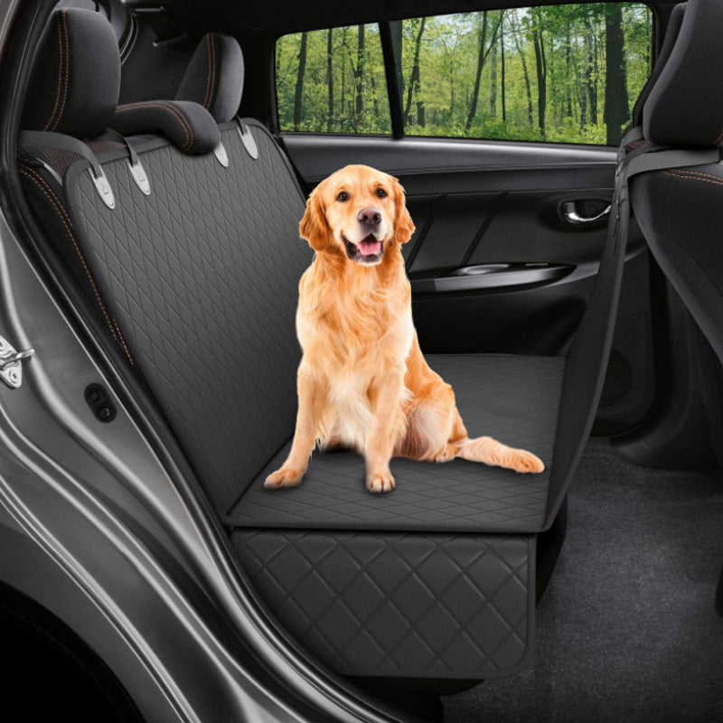 US Local Dog Car Seat Cover View Mesh Pet Carrier Hammock Safety Protector Car Rear Back Seat Mat With Zipper And Pocket For Travel