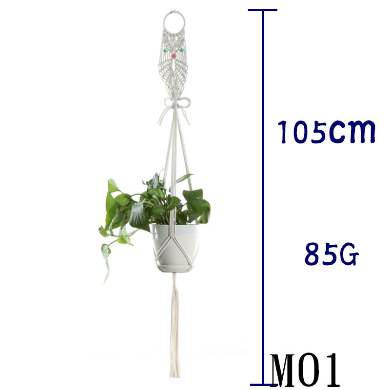 US Local Flower Pot Net Bag Beige Cotton Rope Indoor Plant Hanger Hanging Basket Sling