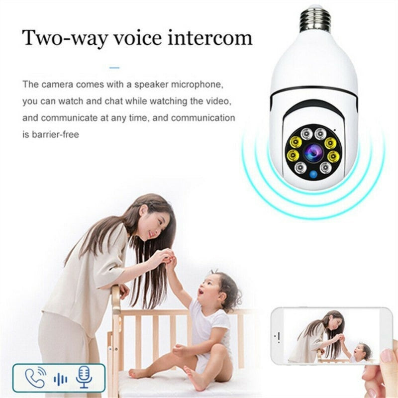 US Local IR E27 Light Bulb Camera 1080P HD Wireless Wifi Smart Home Security Camera