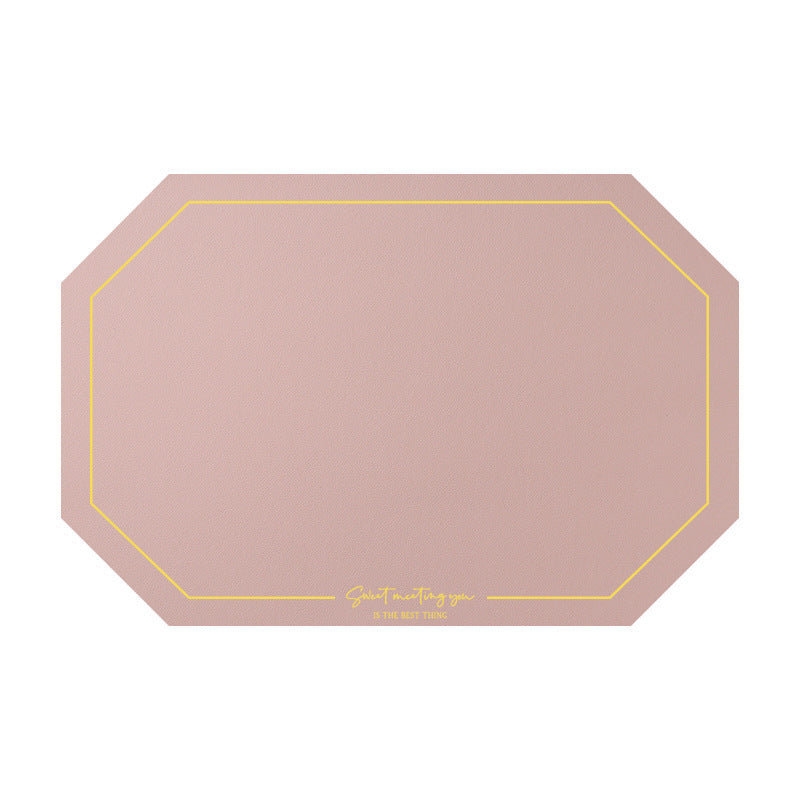 Octagonal Leather Placemat Waterproof Household Table Mat Heat Proof Mat Placemat