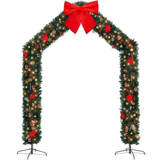 US Local Christmas Artificial Tree Archway Decoration, Realistic PVC Holiday Tree Arch Frame For Outdoor Indoor Room Festival Party Wedding Garden, Roof Top
