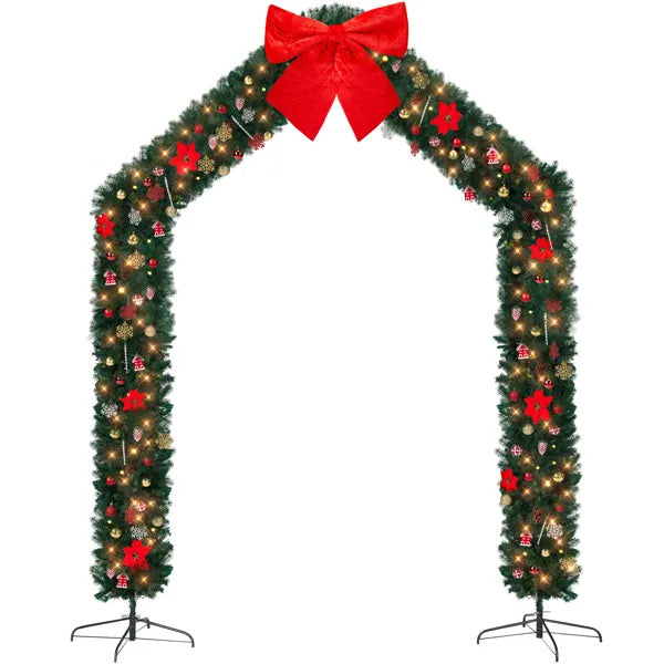 US Local Christmas Artificial Tree Archway Decoration, Realistic PVC Holiday Tree Arch Frame For Outdoor Indoor Room Festival Party Wedding Garden, Roof Top