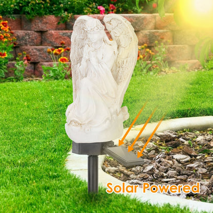 US Local 1Pc Solar Praying Angel Statue Garden Light LED Decoration Angel Lamp IP65 Waterproof Outdoor Decorative Landscape Solar Lawn Lamps For Yard Driveway Walkway Patio