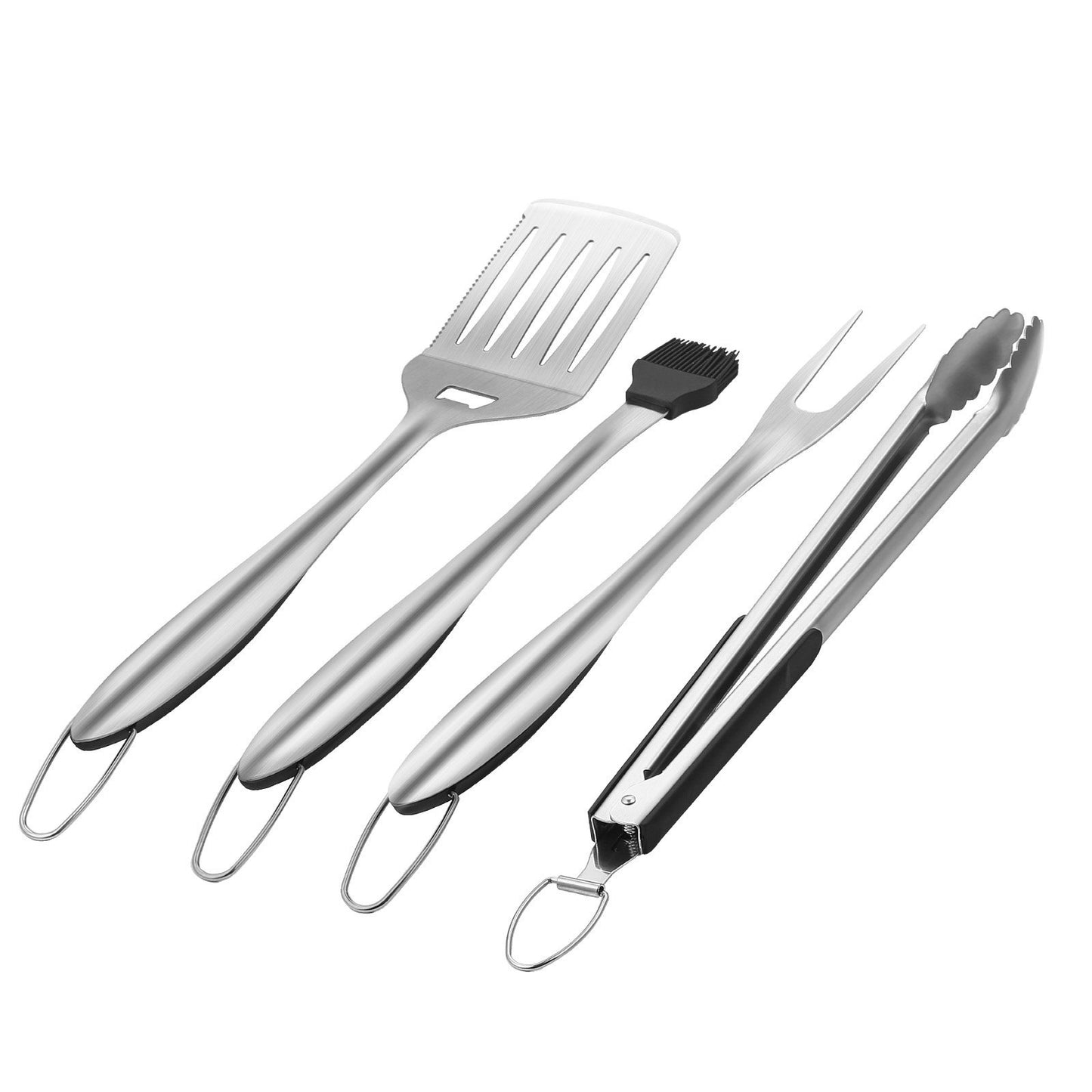 US Local 4PCS Grilling Tool Set BBQ Grill Accessories Stainless Steel Barbecue Utensil
