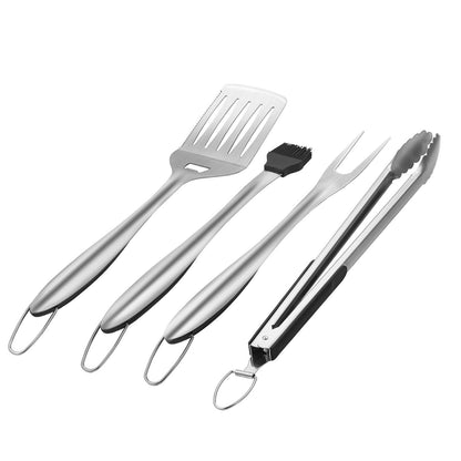 US Local 4PCS Grilling Tool Set BBQ Grill Accessories Stainless Steel Barbecue Utensil